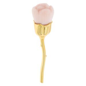 Makeup Flower Shape Powder Brush Gold Tone Pink